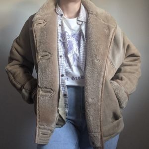 Vintage tan shearling jacket